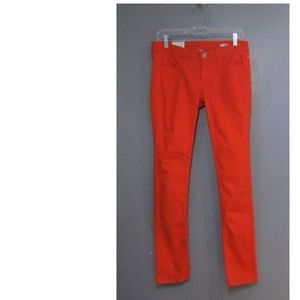 NEW Arizona Bright Orange Jeans Super Skinny Sz 7